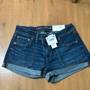 American Eagle Outfitters Women's Dark Blue Jean Shorts